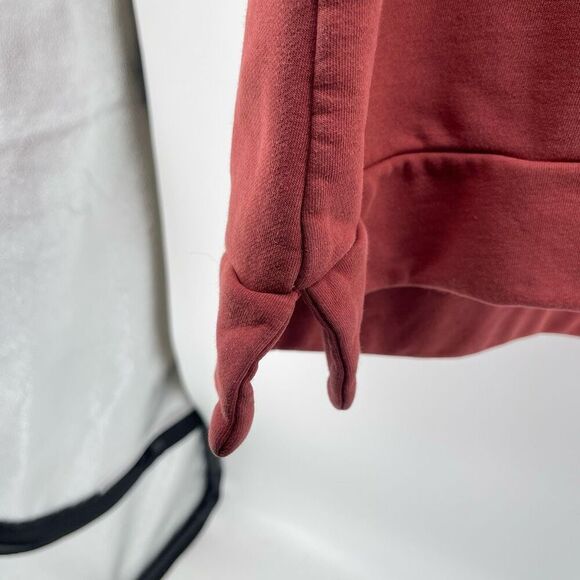 Chaser Women’s Oversized Pullover Hoodie Sweatshirt Small Rust Orange Cotton - Picture 6 of 13